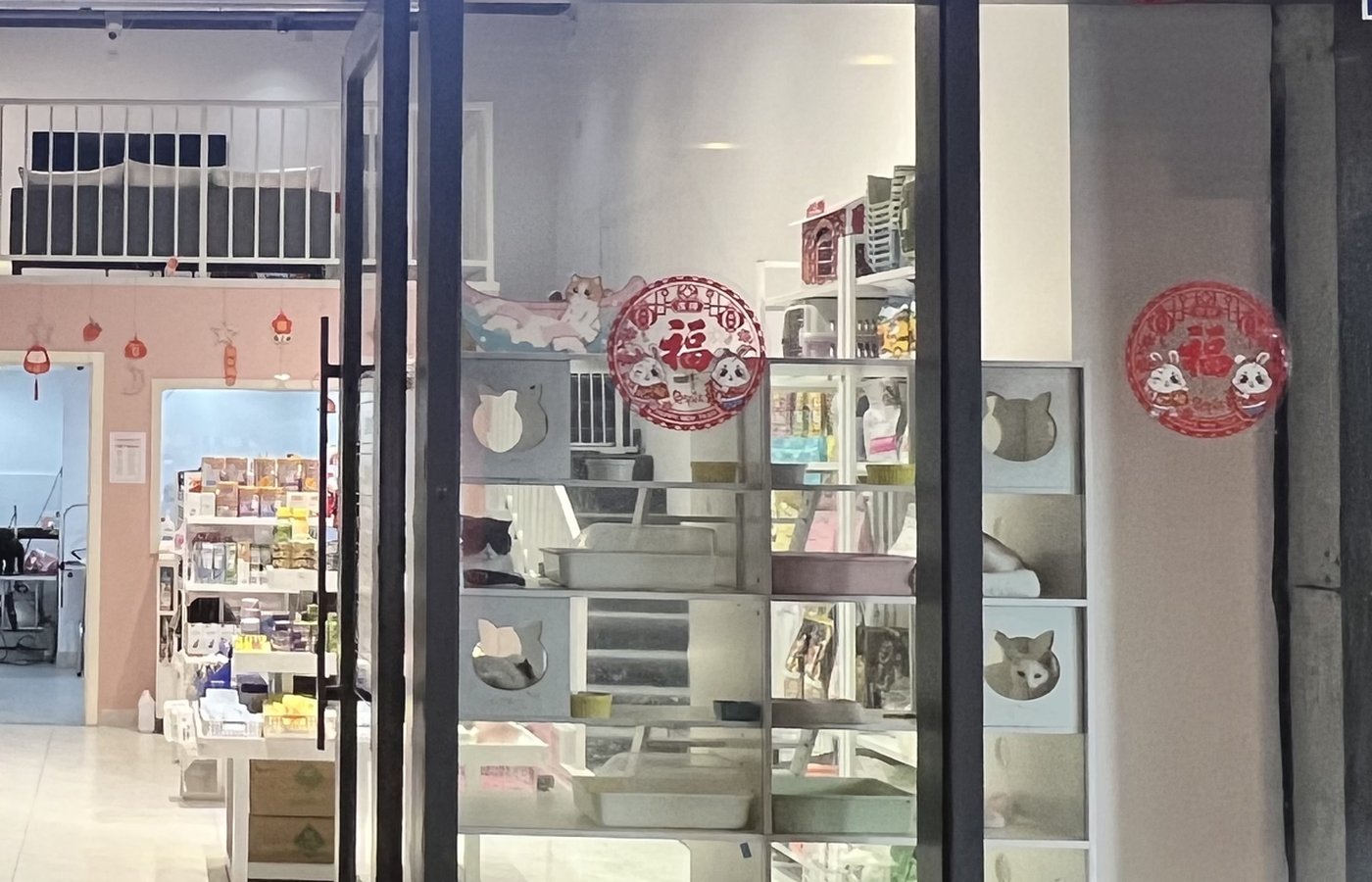 毛仔宠物店内货架区